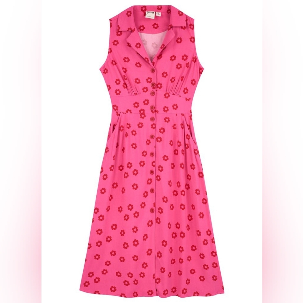 Joanie Pink Floral Sleeveless Dress